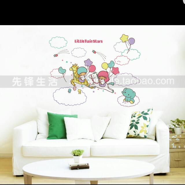 Little Twin Stars Wallpaper Stickers Furniture On Carousell