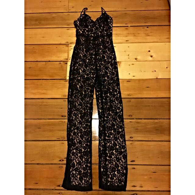 bardot lace jumpsuit