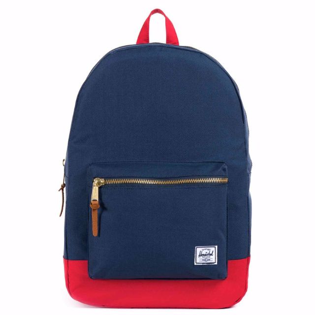 red bottom backpack