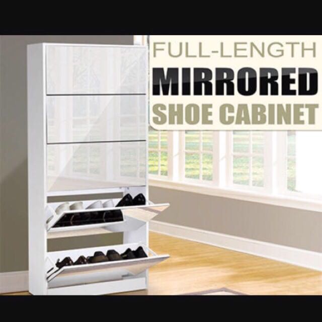 mirrored shoe cabinet