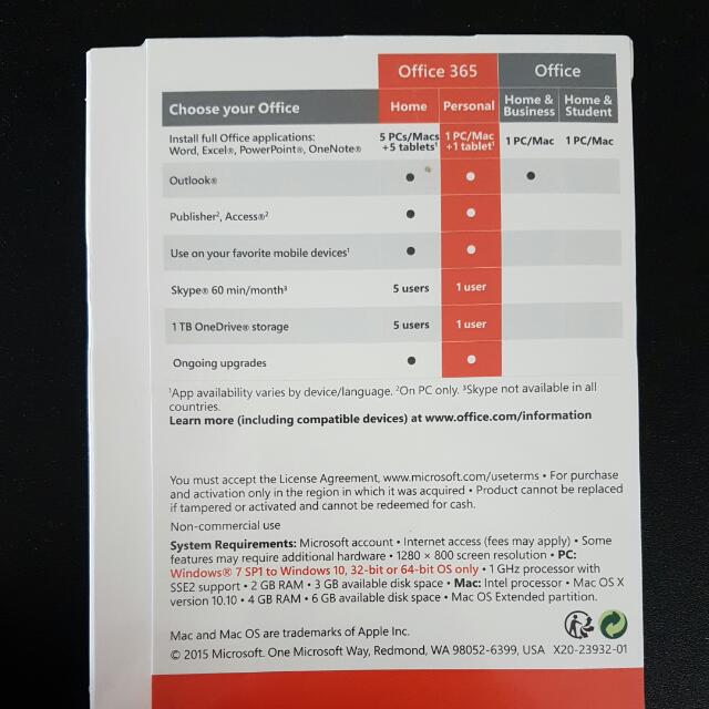 Microsoft Office 365 Personal Subscription (1 Year)., Bulletin Board ...