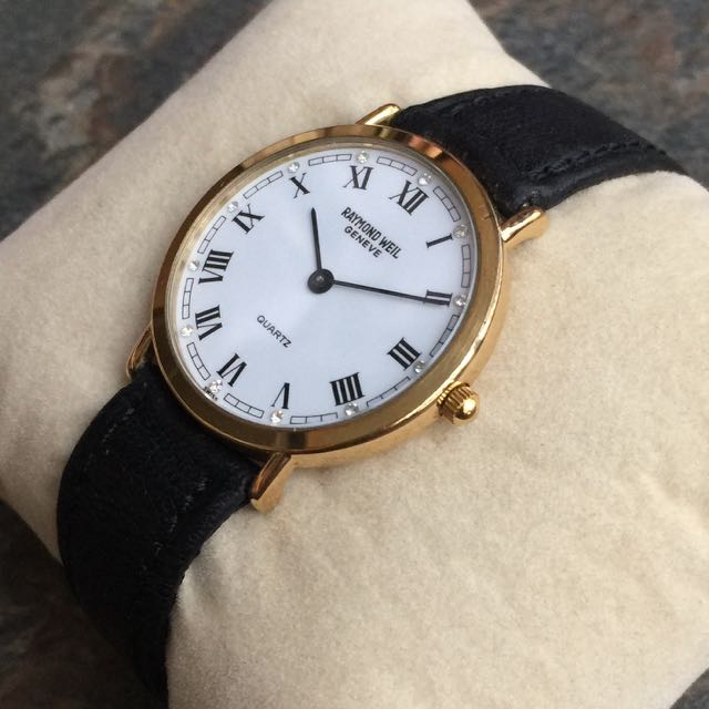 RESERVED SLIM RAYMOND WEIL 18K GOLD PLATED DRESS QUARTZ WATCH