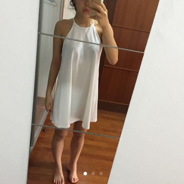 zara trf white dress