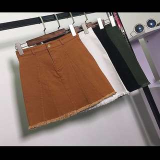 (INSTOCK) Brown denim skirt