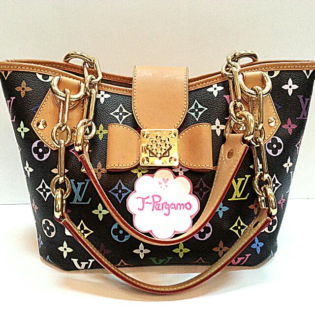 Louis Vuitton Monogram Multicolor Bucket Flange 2006 Limited Noir M40110 Handbag  Bag Black LV0039 LOUIS VUITTON