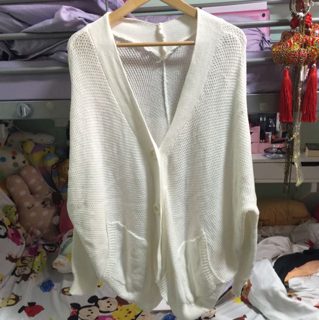 White shop drape cardigan