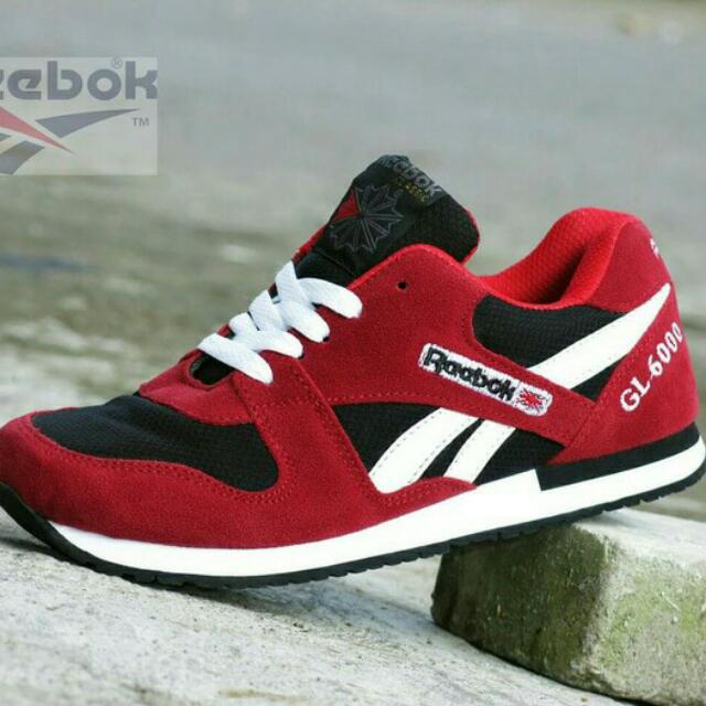Sepatu Sport Reebok Classic Gl6000 Merah Putih Fesyen Pria Di Carousell