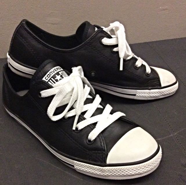 converse dainty black leather