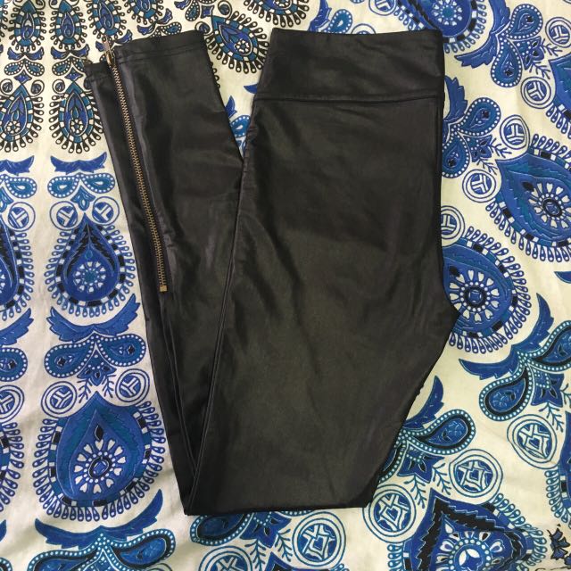 Dotti Wet Look Leggings Pants, Women's 
