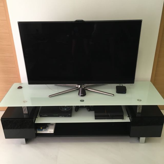 Tempered Glass Top Tv Console Furniture On Carousell Hide the ugly wires of your television set, game consoles, set up boxes and audio system with our designer tv consoles today! carousell