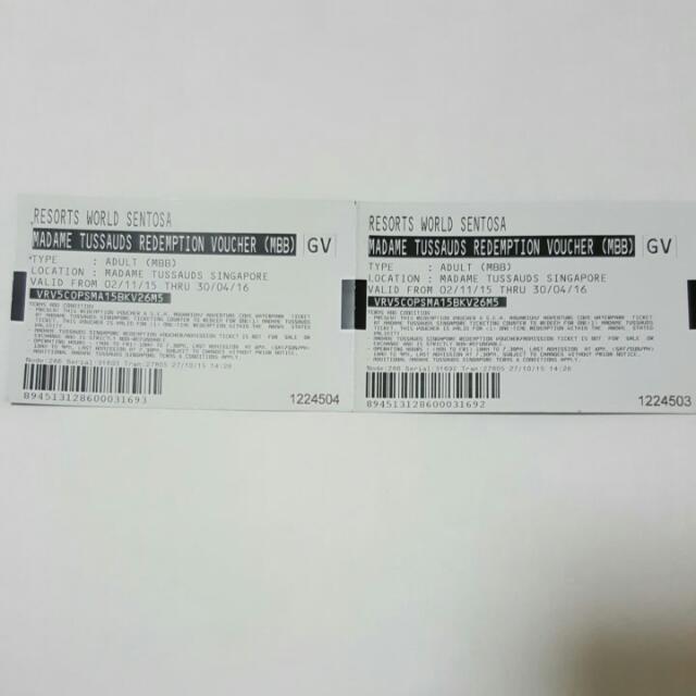 2 Adult Tickets To Madame Tussauds., Tickets &amp; Vouchers, Local ...