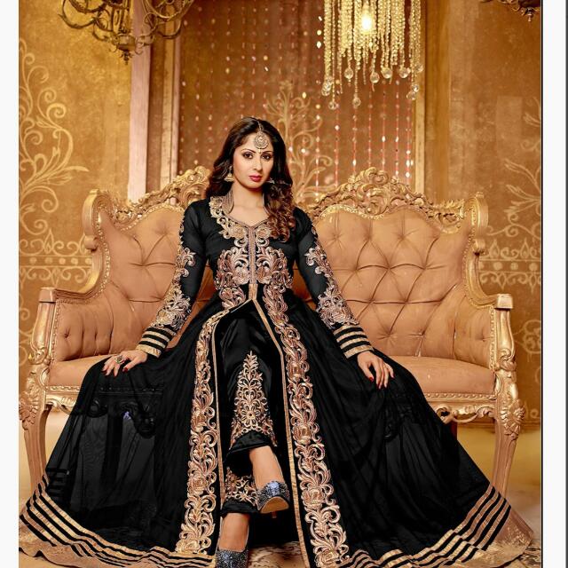 black designer anarkali