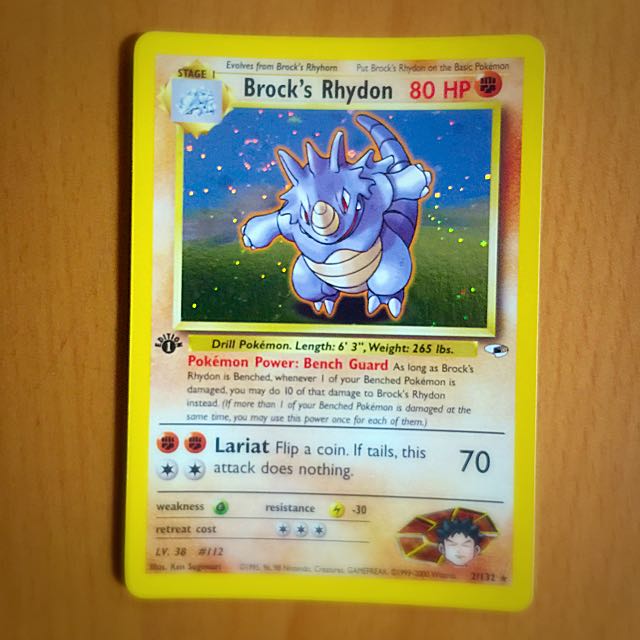 Details about   Pokemon Gym Heroes Non-Holo  Brock's Rhyhorn 70/132 EX