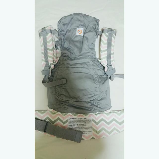 Pre Loved Ergobaby Original Baby Carrier Pink and Grey Chevron Babies Kids Going Out Carriers Slings on Carousell