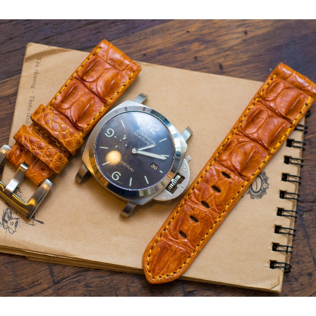 Orange Double Hornback Strap size 24mm for Panerai
