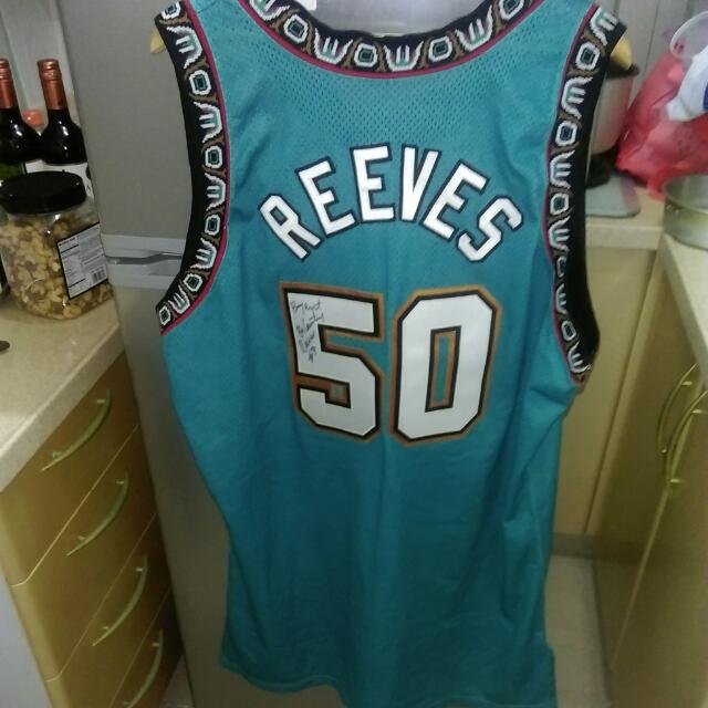 Vintage NBA Vancouver Grizzlies Bryant Big Country Reeves 50 Trikot  blau Gr. 44