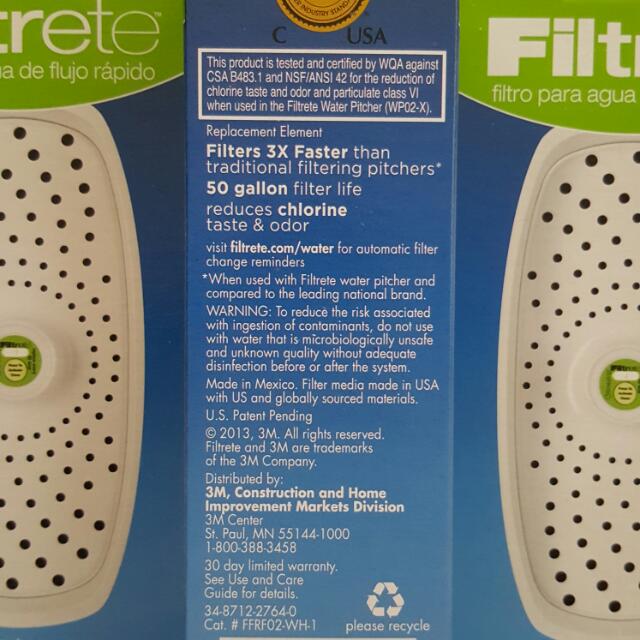 3M Filtrete Fast Flow Water Filter For Filtrete 8cup Water Pitcher