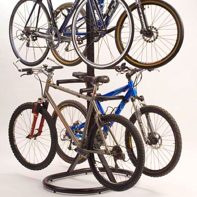 4 Bike Rack Freestanding Bicycle Indoor Storage Heavy Duty Pro Tower Sports Equipment Bicycles Parts Parts Accessories on Carousell