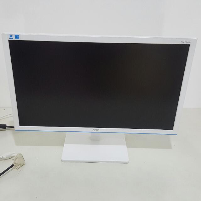 Aoc 24 Inch Led Monitor White Color E2476ew6 Electronics On Carousell