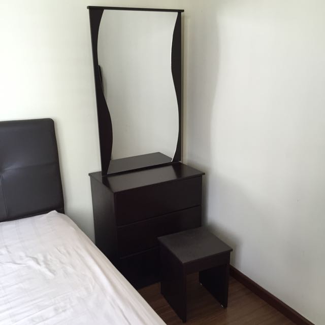 Basic Dark Brown Dressing Table, Furniture & Home Living, Furniture, Tables & Sets on Carousell