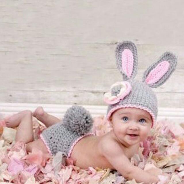 Cute Baby Infant Knitted Clothing Set Rabbit Costume Crochet