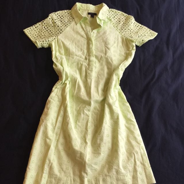 J. Crew Eyelet Shirt dress US Size 0 Women s Fashion Tops Sleeveless on Carousell