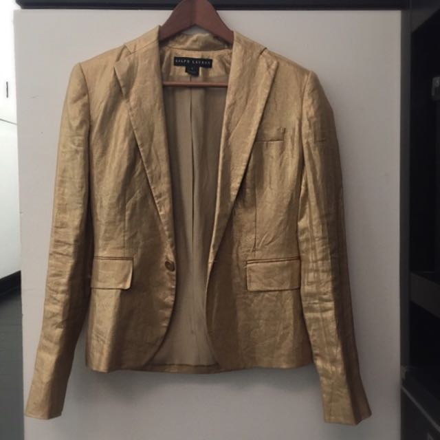 Ralph lauren clearance tan linen blazer