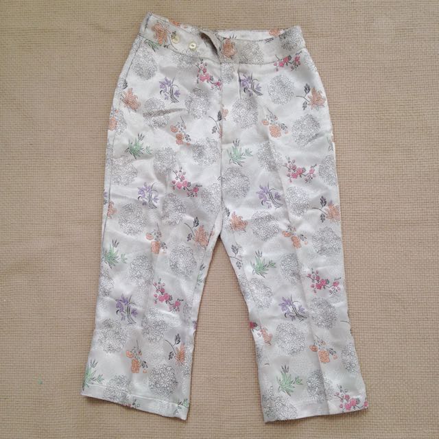 Vintage Silk Satin 3/4 Pants, Fesyen 
