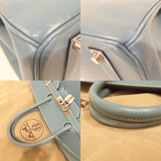 Hermes 35cm Blue Jean Courchevel Leather Birkin Bag with Gold, Lot #58017