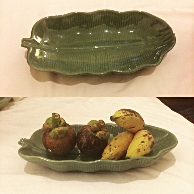 Bali Ceramic Banana Leaf Plate, Furniture & Home Living, Kitchenware