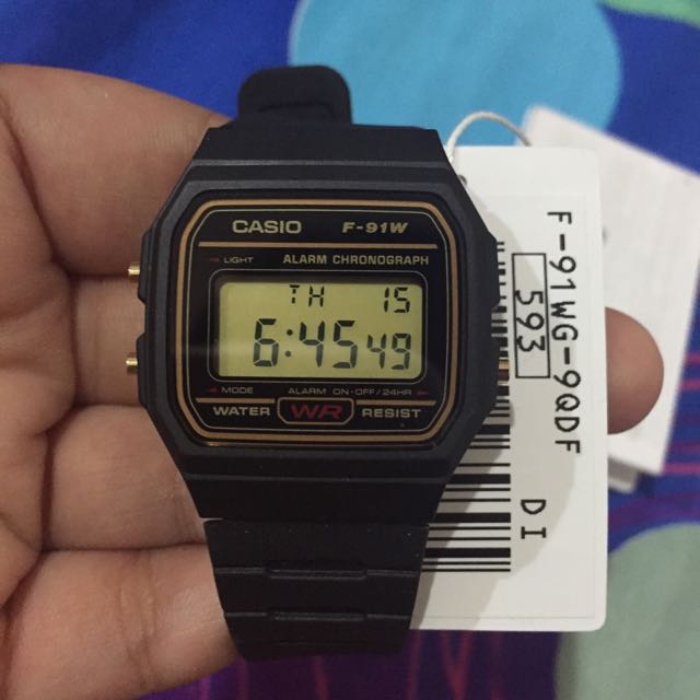F91W Casio Army Watch Gold Rim Mobile Phones Gadgets Wearables