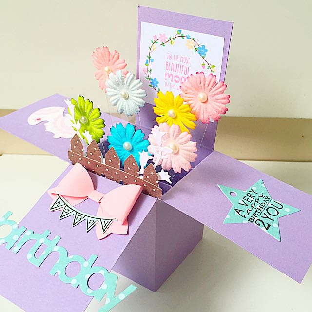 Valentine Card Design Happy Birthday Card For Mother Handmade It took some nice little buttons and some crocheted lace to make the flowers. happy birthday card for mother handmade