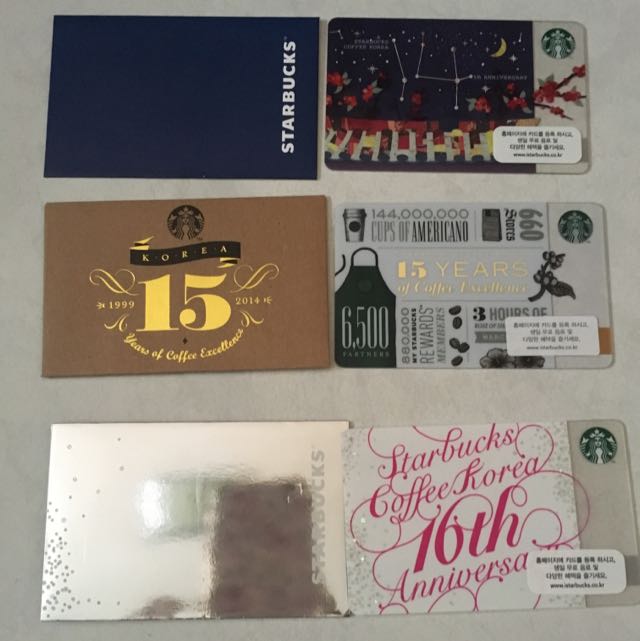 Starbucks KOREA Exclusive 14th Anniversary Card with Matching Sleeve