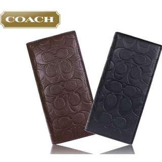 COACH MENS F75026 BLACK BREAST POCKET WALLET IN SIGNATURE LEATHER