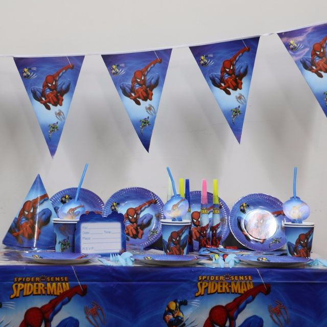 80pcs Kids Boys Birthday Party Decoration Set Spiderman Theme