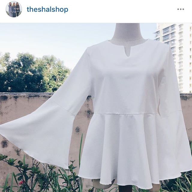 bell sleeve peplum top