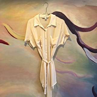 F21 Creme Sheer Dress