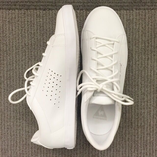 le coq sportif white leather shoes