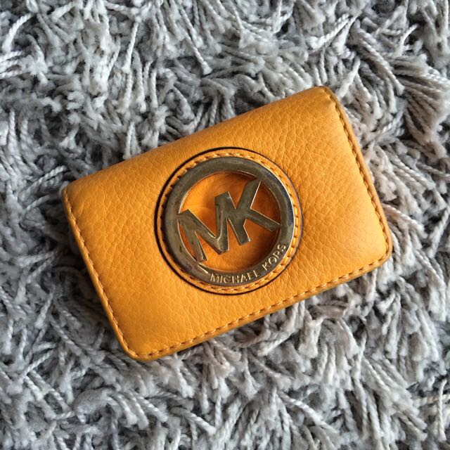 Michael Kors Fulton Card Case in Yellow