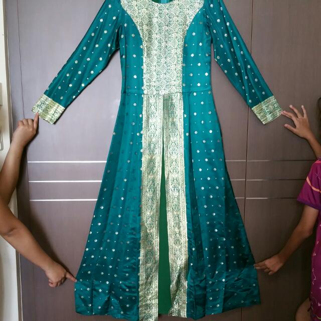 Preloved Emerald Green Songket Dress, Women's Fashion, Dresses & Sets ...