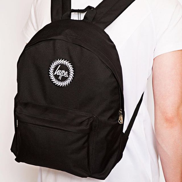 Hype Plain Logo Backpack後背包 黑色 經典, 她的時尚, 包包、錢包, 背包在旋轉拍賣