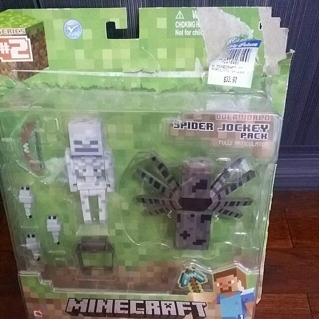 thumbnail image 2 of Minecraft Spider Jockey Pack Action Figures | Includes Skeleton, Spider, Bow & Silverfish 2 of 14