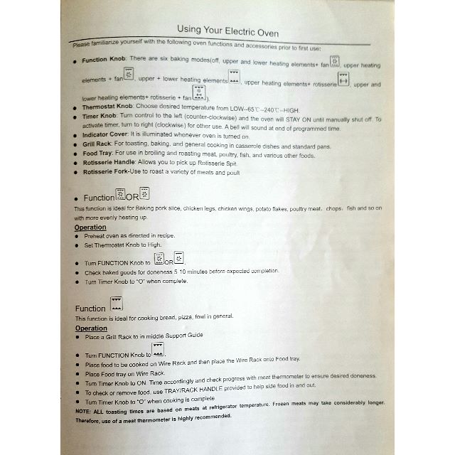 MISTRAL ELECTRIC OVEN (Model no MO200C) WITH INSTRUCTION MANUAL, TV & Home Appliances, Kitchen