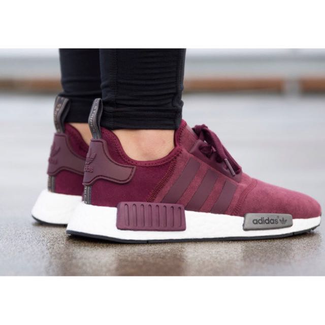 Adidas NMD Runner Suede Maroon, Men's Fashion on Carousell