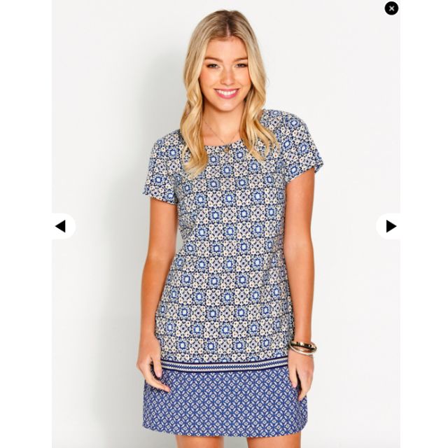 BNWT Dotti Summer Shift Dress in Moroccan Print UK8