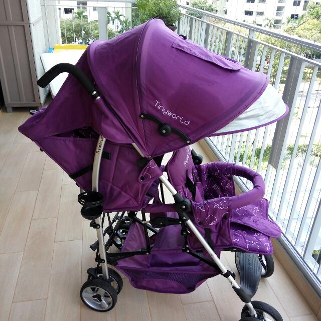 Tiny World Tandem Stroller Babies Kids Going Out Strollers on Carousell