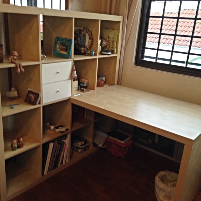 Modular Desk System Ikea Kallax System Furniture On Carousell