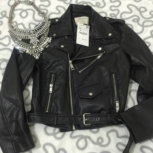 Zara Leather Biker Jacket, Women's