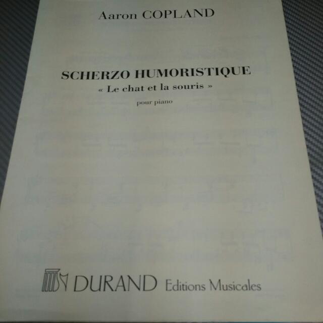 鋼琴演奏级樂譜aaron Copland Cat And The Mouse Scherzo Humoristique