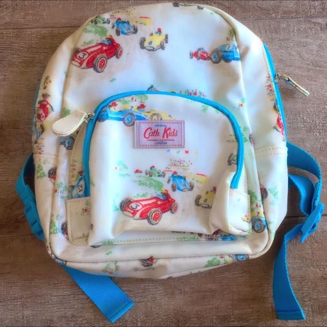 Authentic Original Cath Kidston toddler oiled cloth backpack racing car design